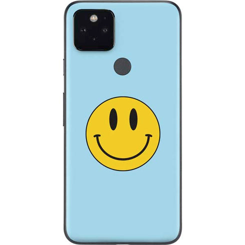Blue Happy Face Google Pixel 5 Skin